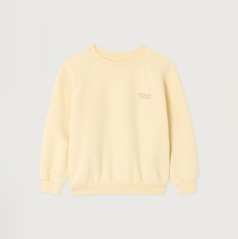 American Vintage-Kids Sweat ML Col Rond Vanille Vintage