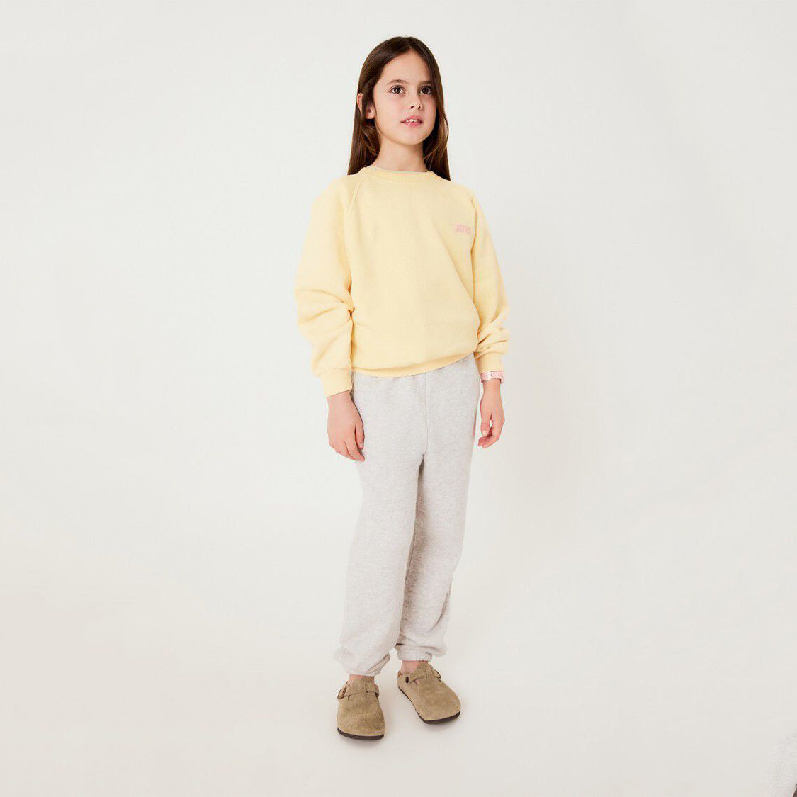 American Vintage-Kids Sweat ML Col Rond Vanille Vintage