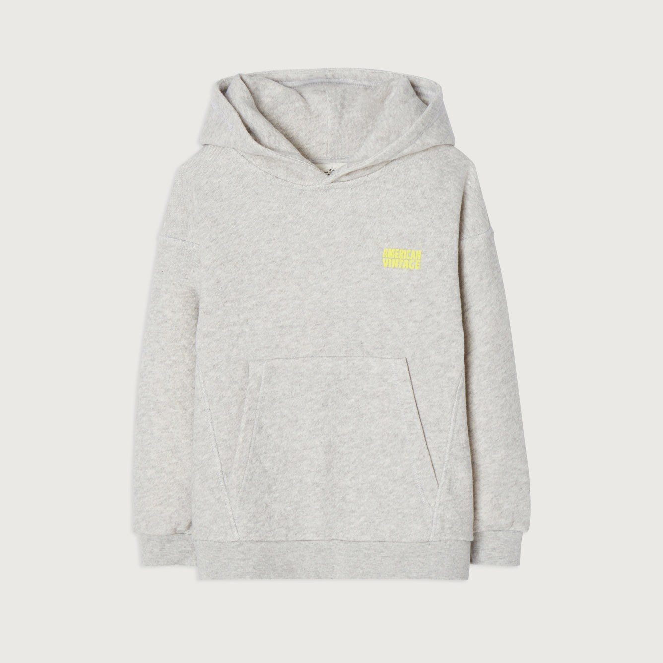 American Vintage-Long Sleeved Hooded Sweatshirt Polaire Chine