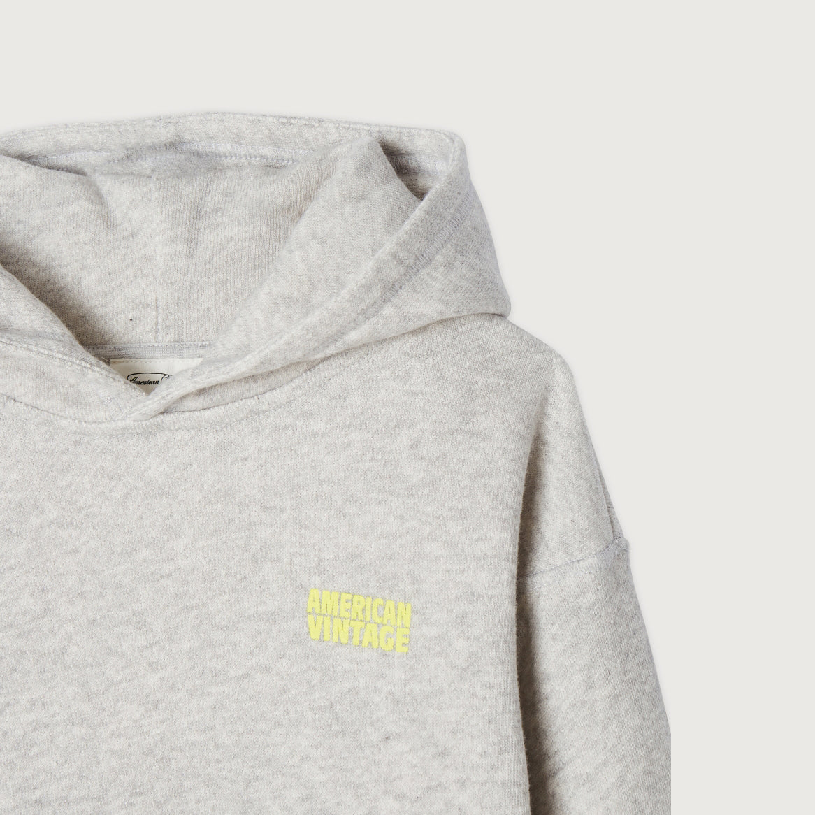 American Vintage-Long Sleeved Hooded Sweatshirt Polaire Chine