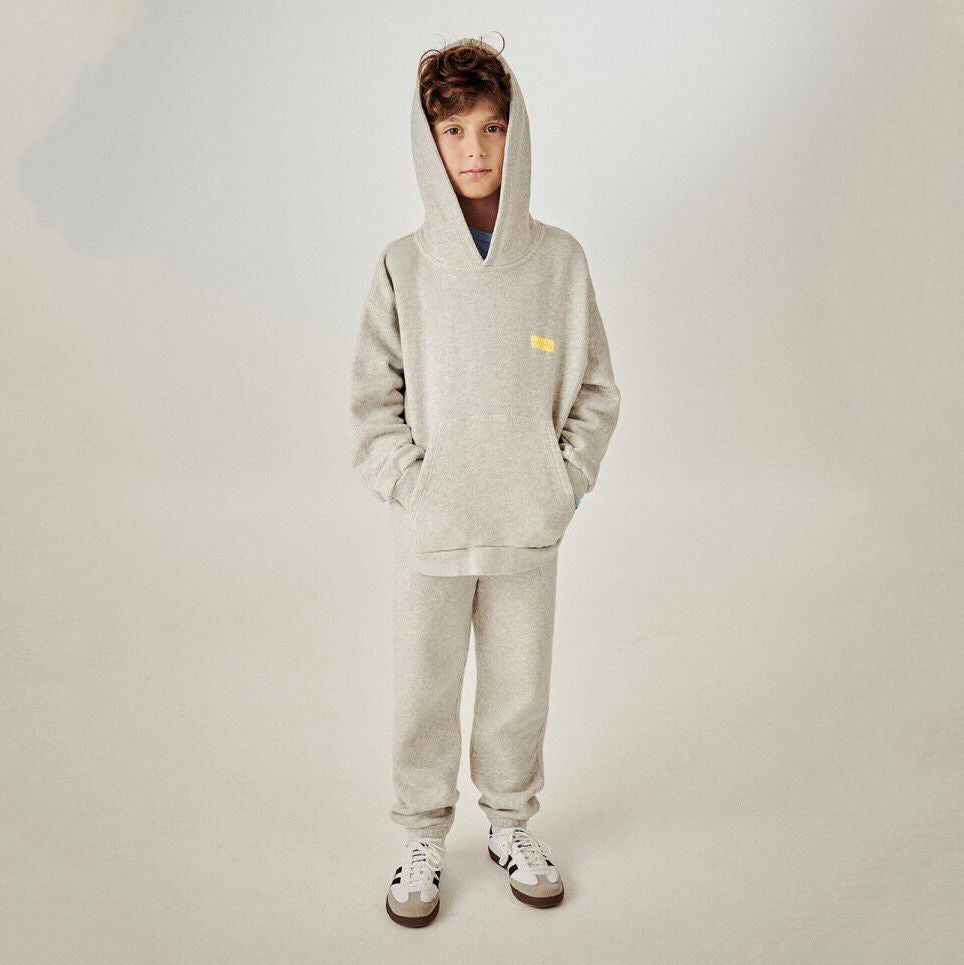 American Vintage-Long Sleeved Hooded Sweatshirt Polaire Chine