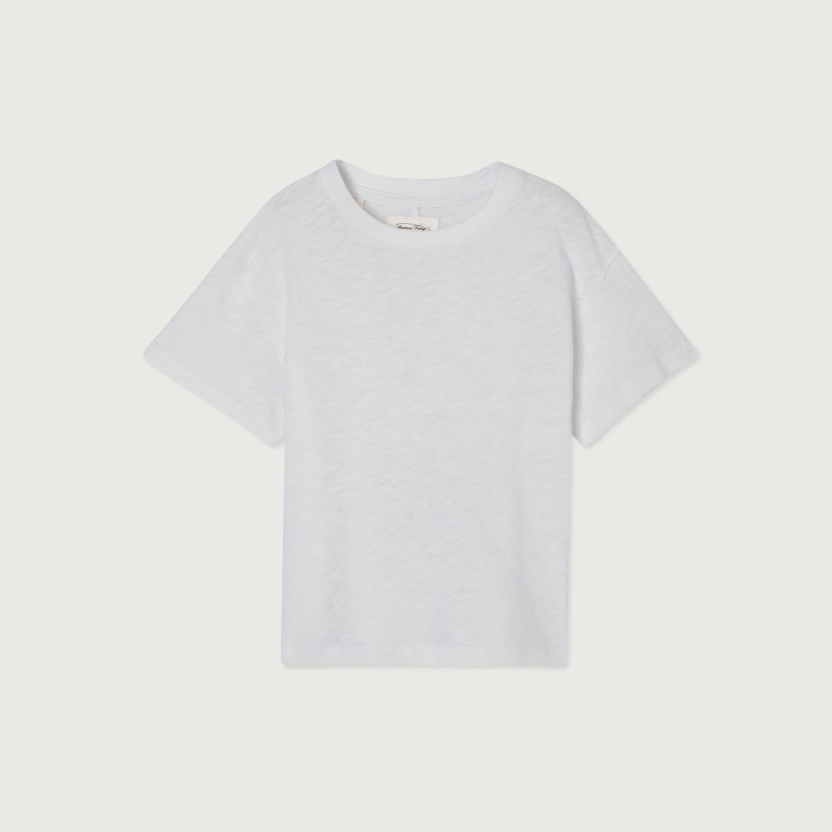American Vintage-Short Sleeved Round Neck T-Shirt Blanc