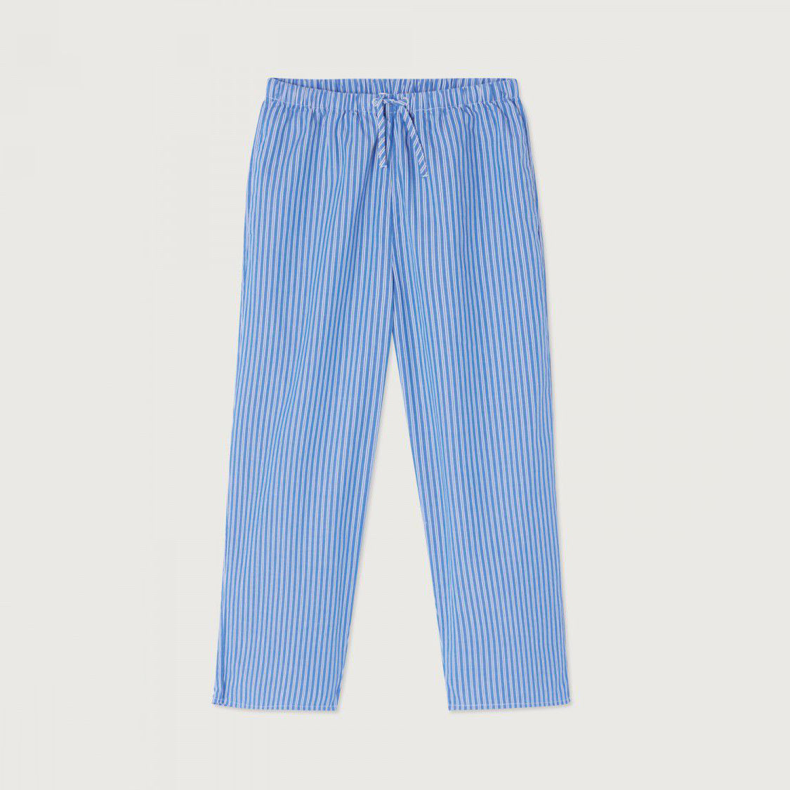American Vintage-Kids Pantalon Carotte Taille Basse Rayures Aqua