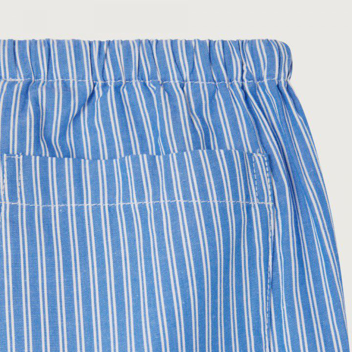 American Vintage-Kids Pantalon Carotte Taille Basse Rayures Aqua