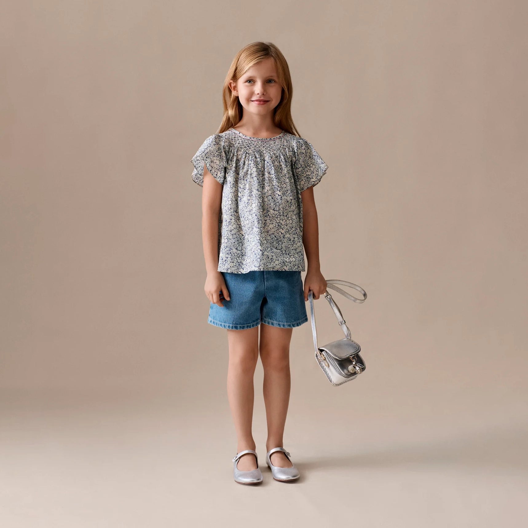 Bonpoint-Blouse Nella Fl Bleu De Prusse