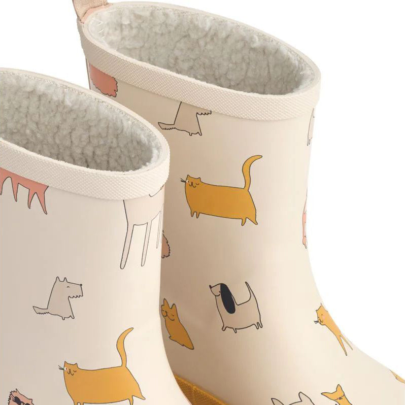 Liewood-Mason Thermo Rainboot Cats and Dogs/Sandy