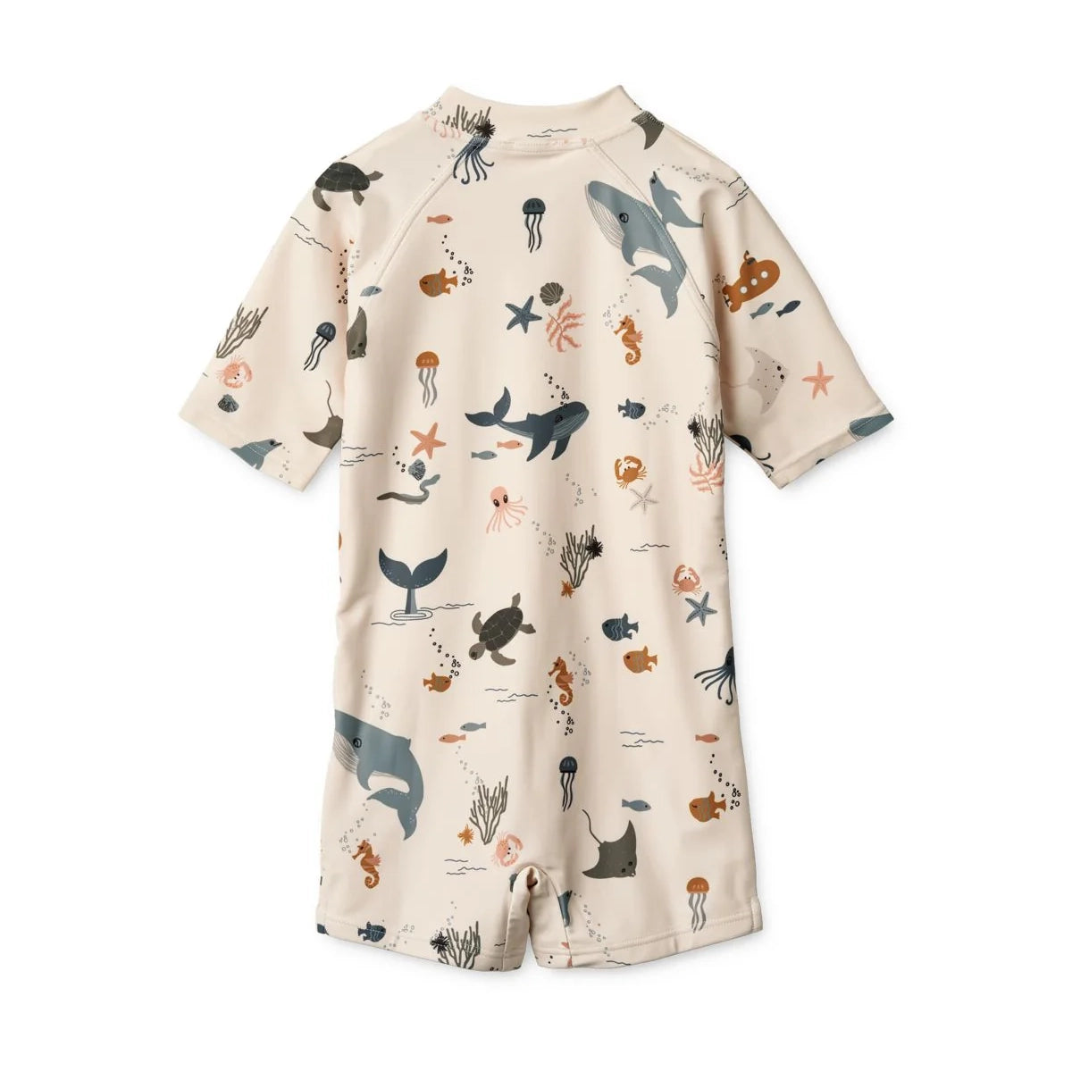 Liewood-Max Printed Shortsleeve Swim Jumpsuit Sea creature / Sandy