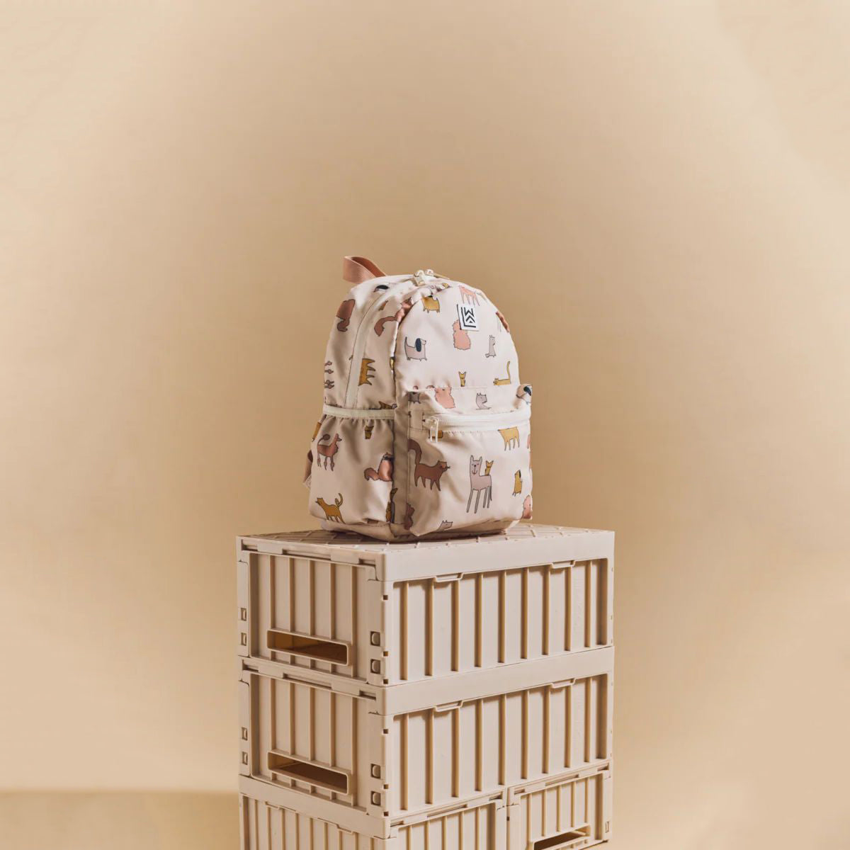 Liewood-Andreas Backpack Cats and Dogs/Sandy (H27 x W23 x D11cm)