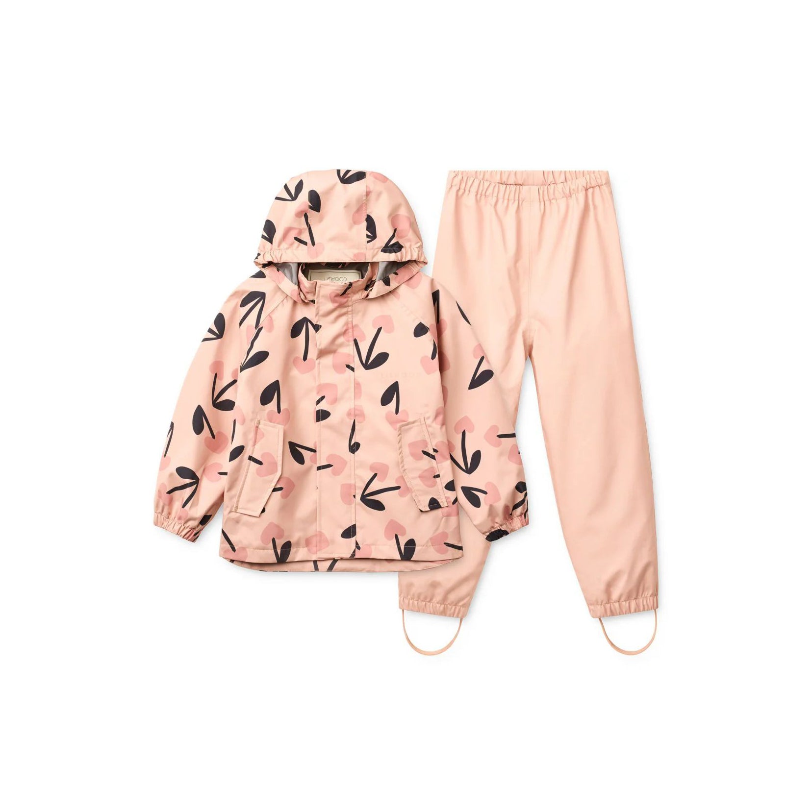 Liewood-Pedia Rainwear Set mega cherry heart/ Rosey mix