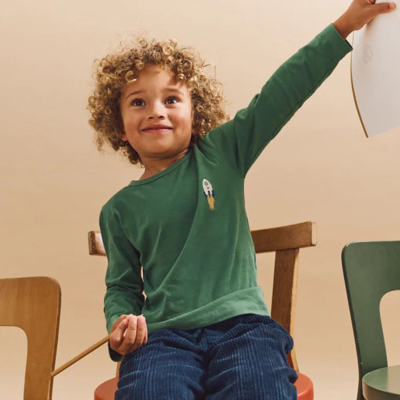 Liewood-Apia Placement Longsleeve T-shirt Love my planet/Dusty ivy multi mix