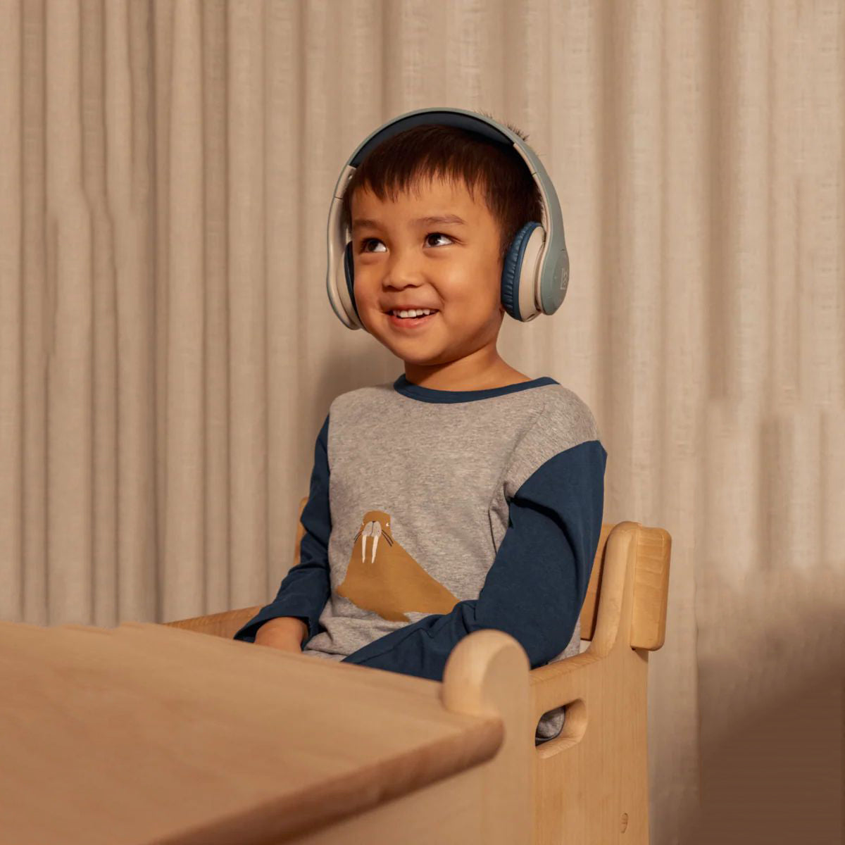 Liewood-Apia Placement Longsleeve T-shirt Walrus/Grey melange/Classic navy