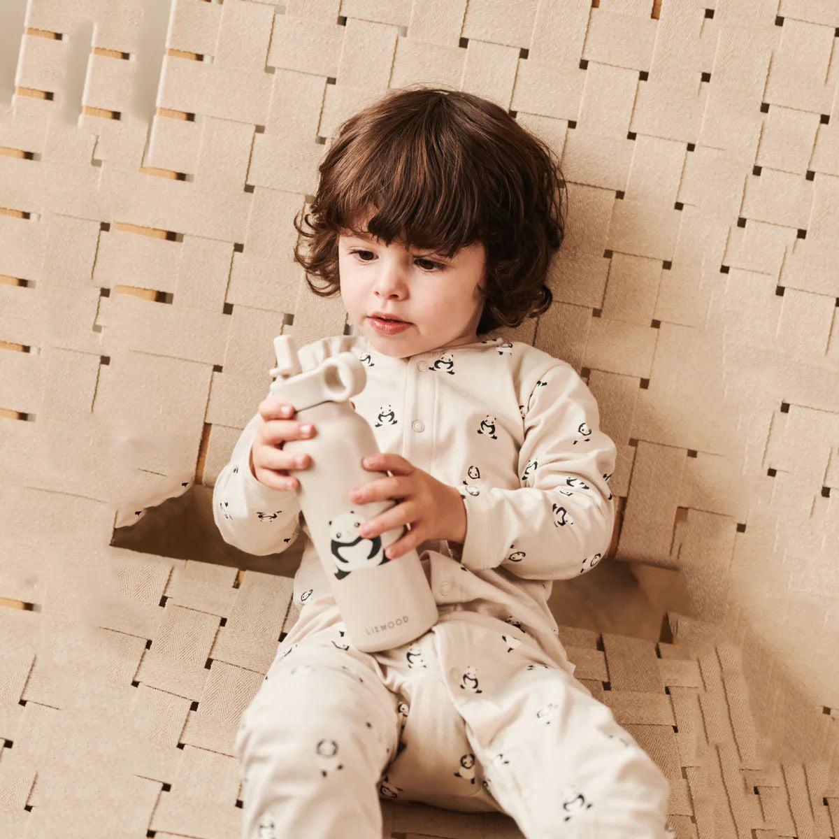 Liewood-Birk Printed Pyjamas Jumpsuit Mini panda / Sandy