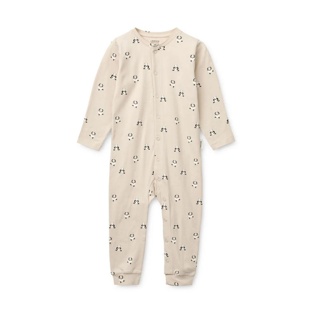 Liewood-Birk Printed Pyjamas Jumpsuit Mini panda / Sandy