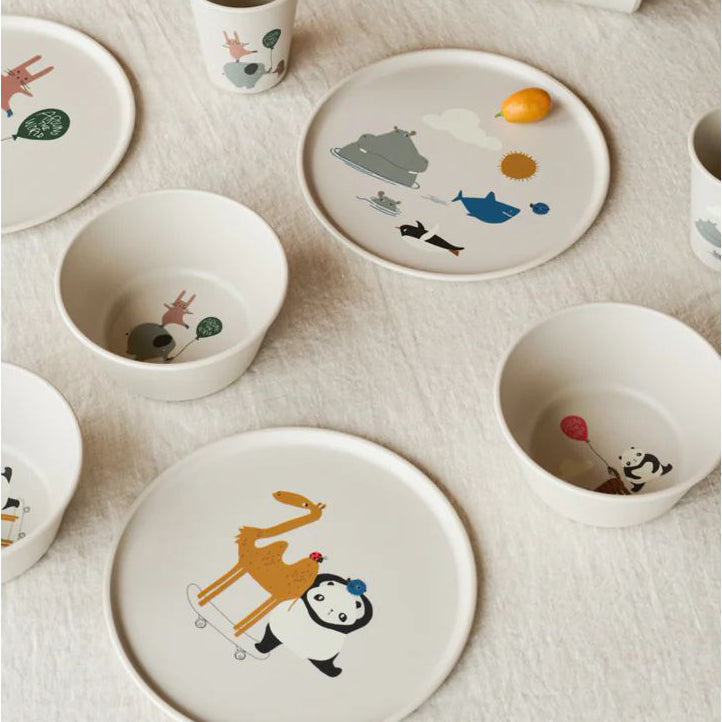 Liewood-Remco Plate 4-Pack Around the world / Sandy