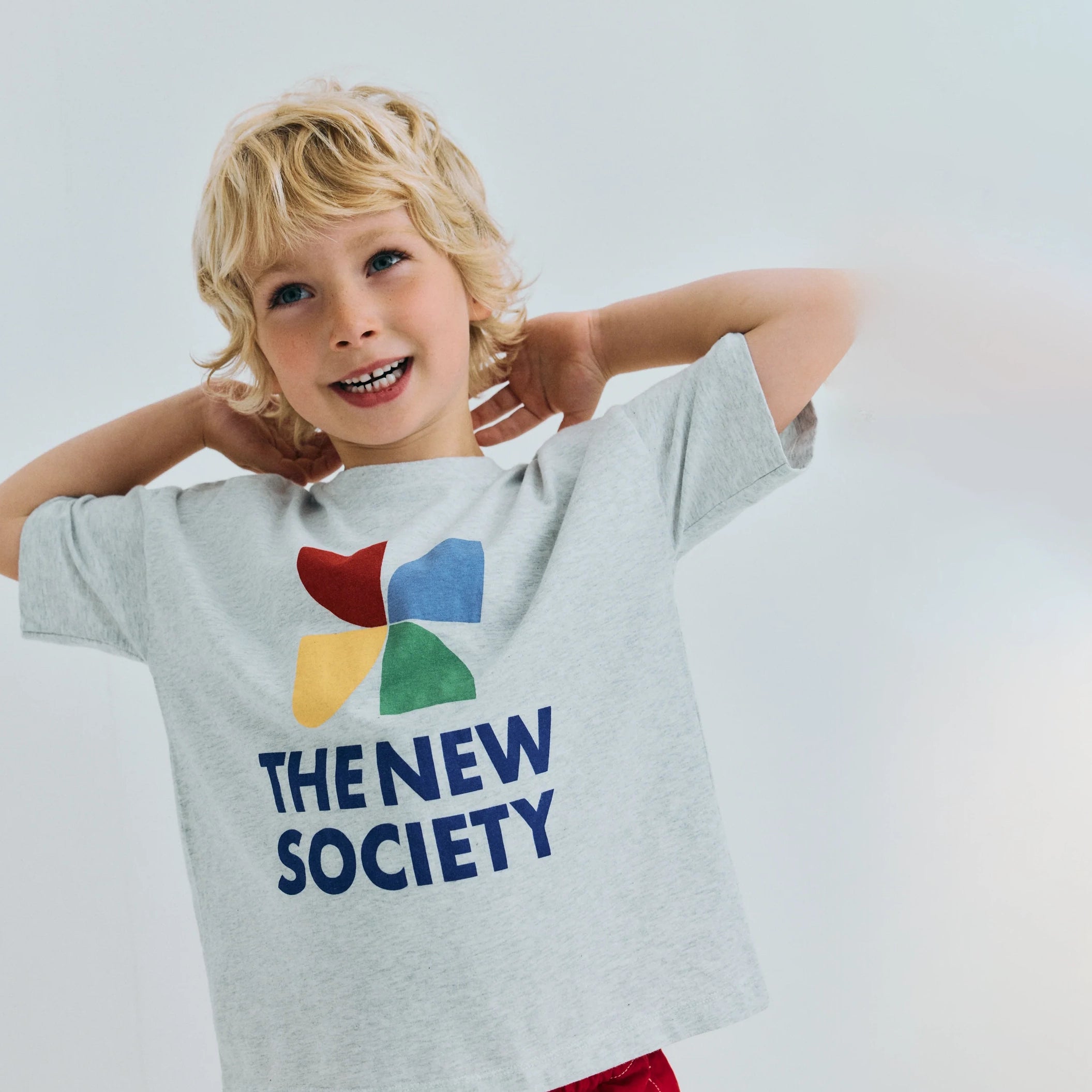 The New Society-TNS Logo T-Shirt Light Grey Melange
