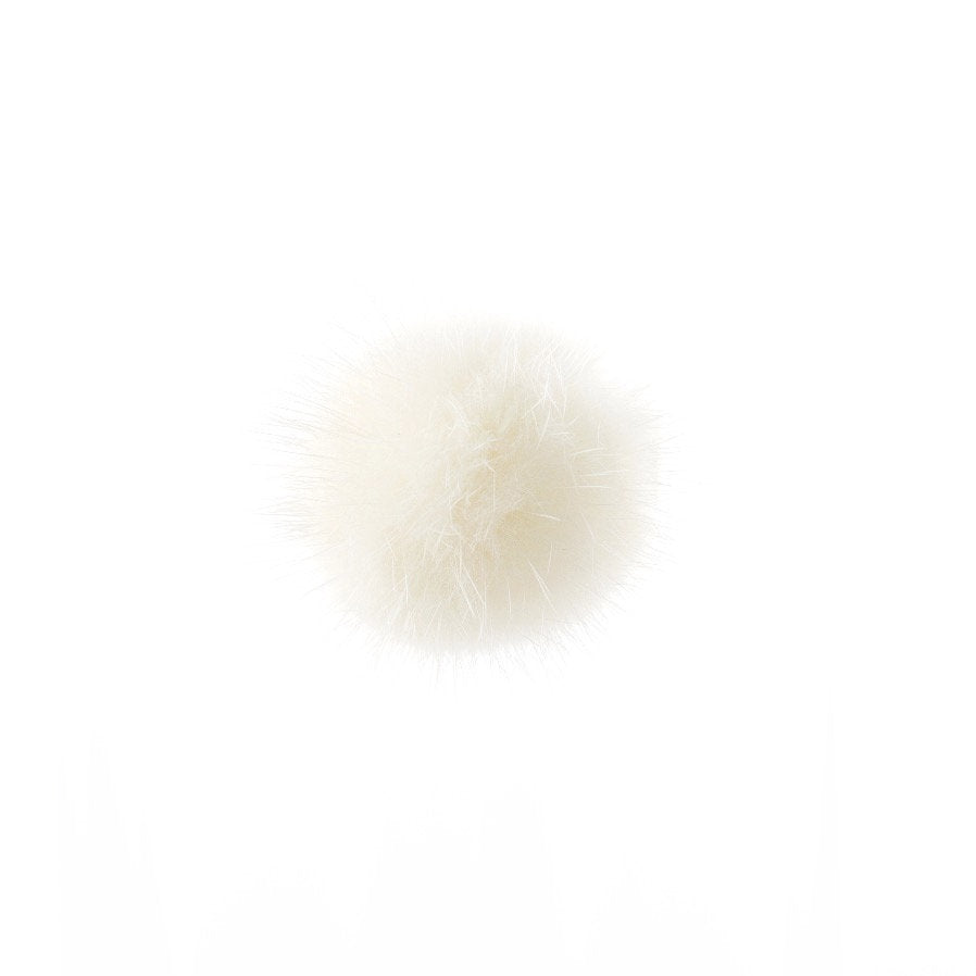 Olilia-Large Mink Puff Clip-Antique White