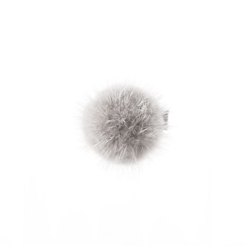 Olilia-Large Mink Puff Clip-Grey