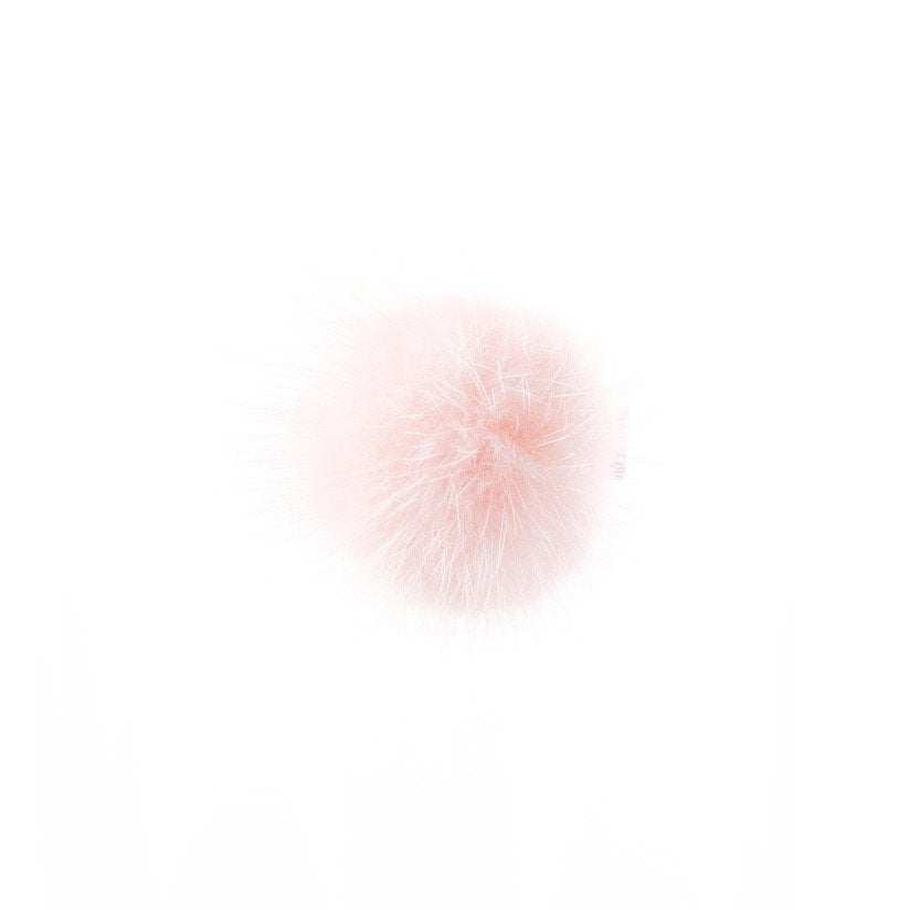 Olilia-Large Mink Puff Clip-Powder Pink