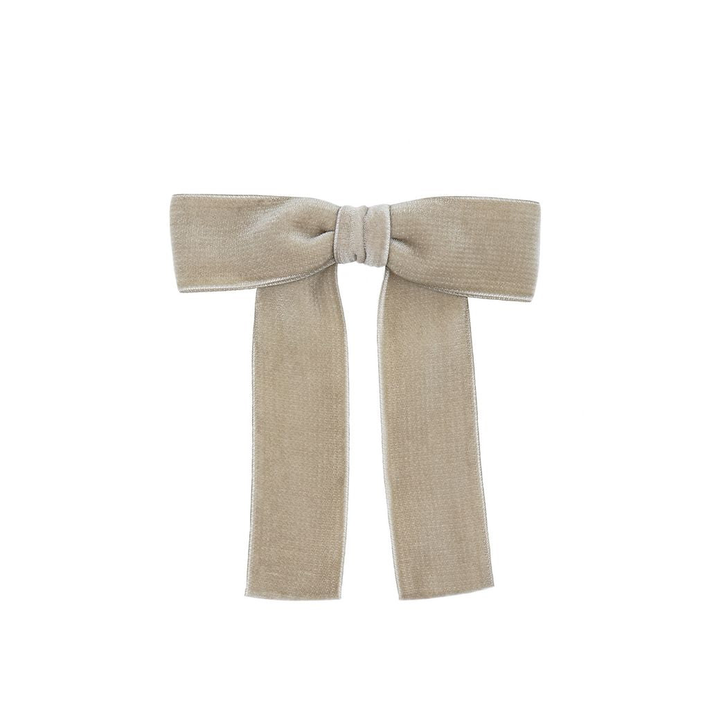 Olilia-Large Velvet Bow-Linen