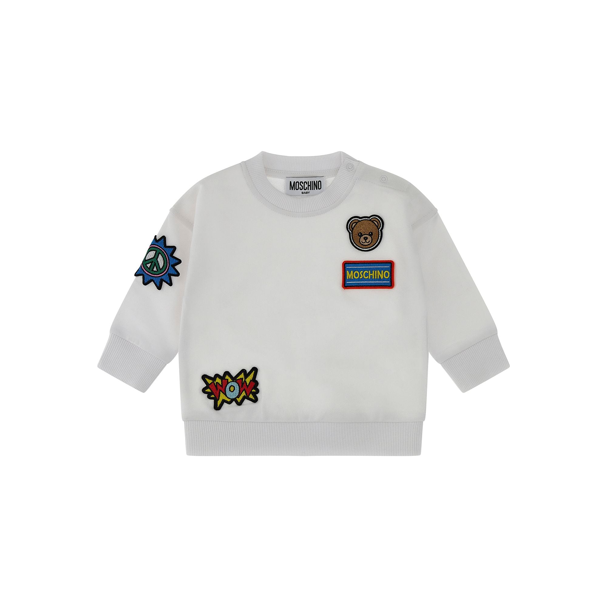 Moschino-Baby Sweatshirt Optical White