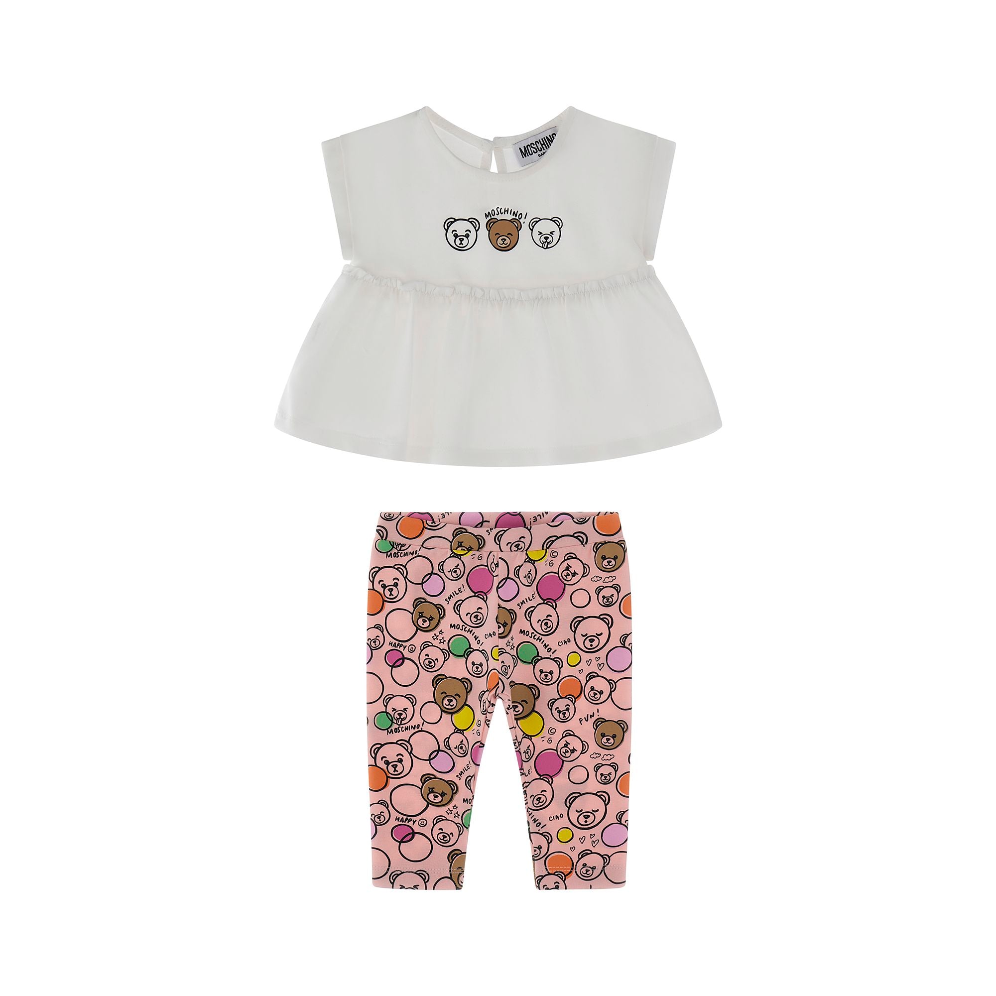 Moschino-Baby T-Shirt+Leggings Set Sugar Smile&Bubble
