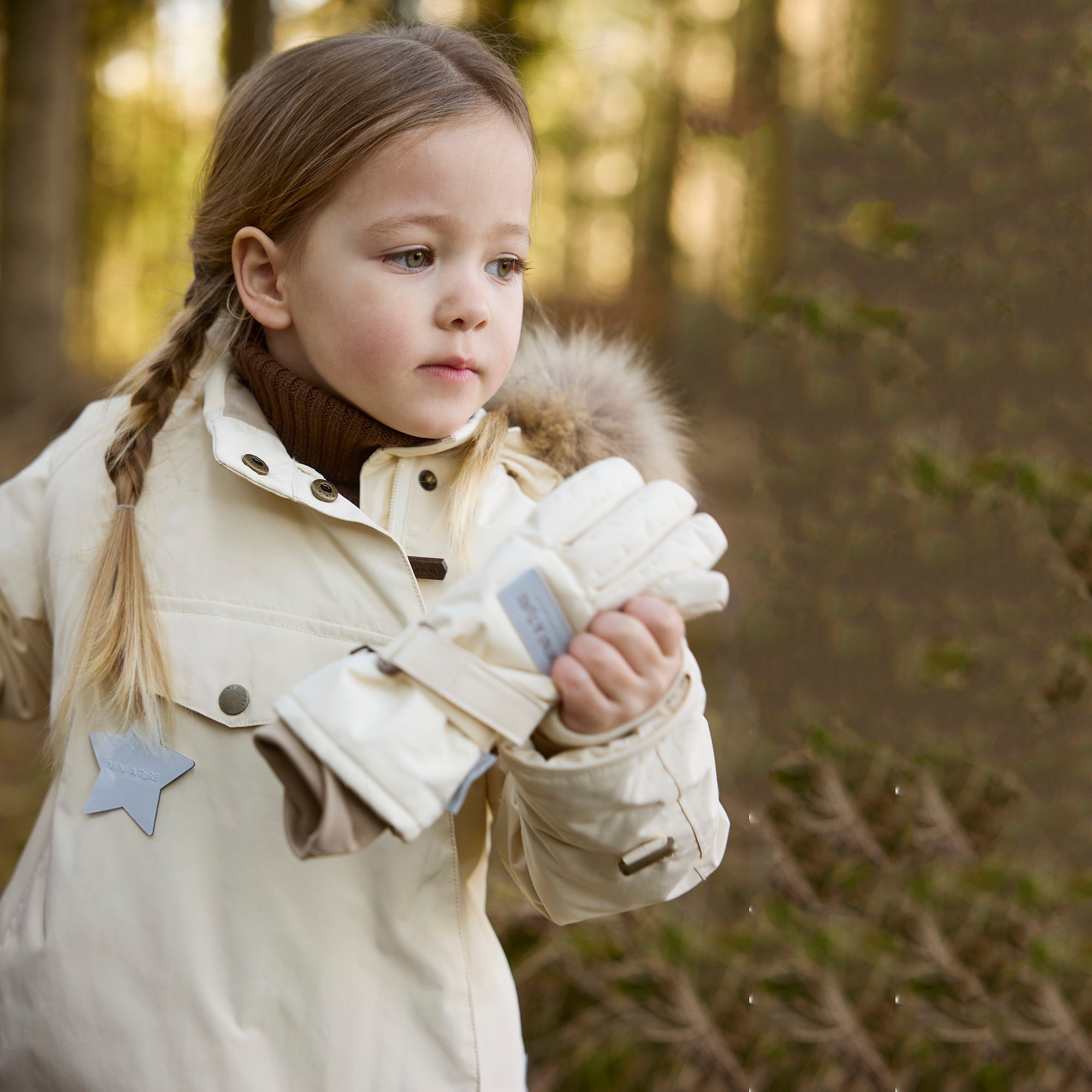 Mini A Ture-MATWANG fleece lined winter jacket fur. GRS Angora cream