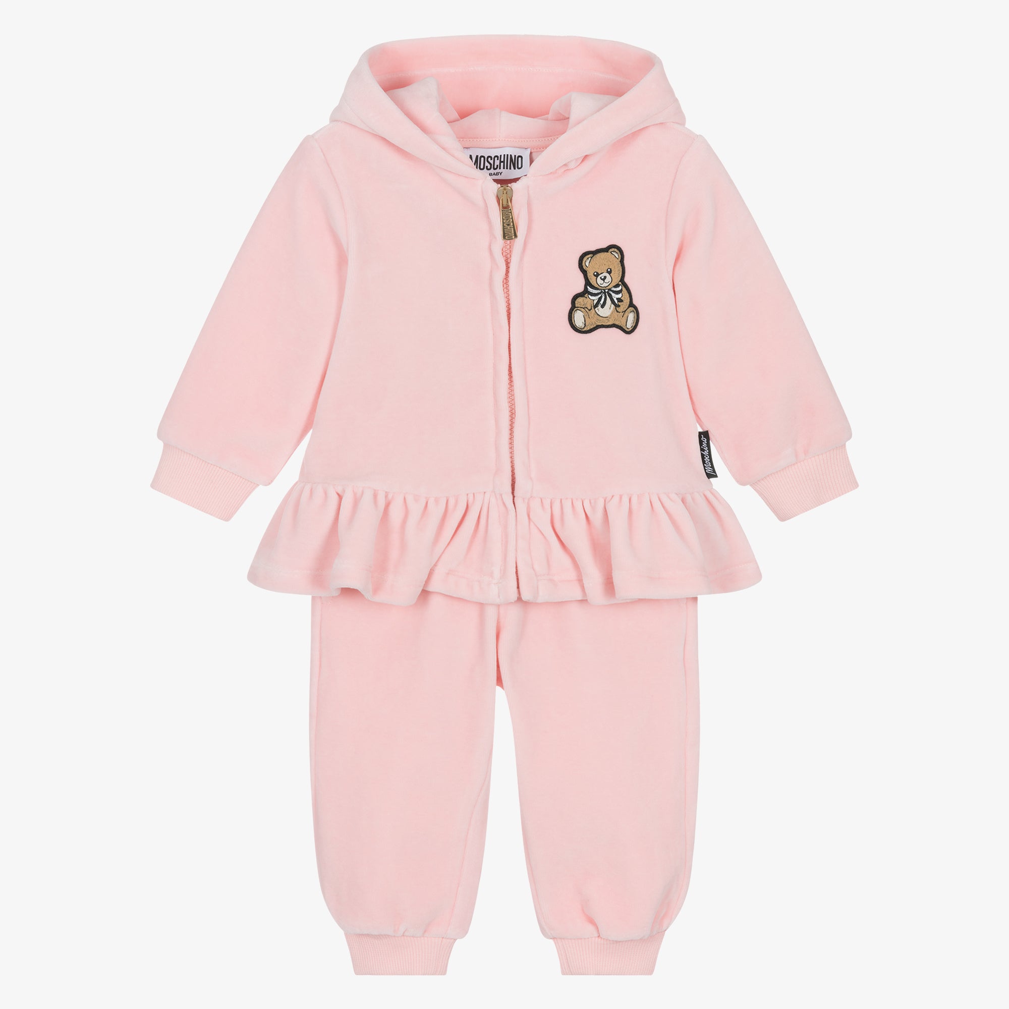 Moschino-Baby Girls Hooded Tracksuit Sugar Rose