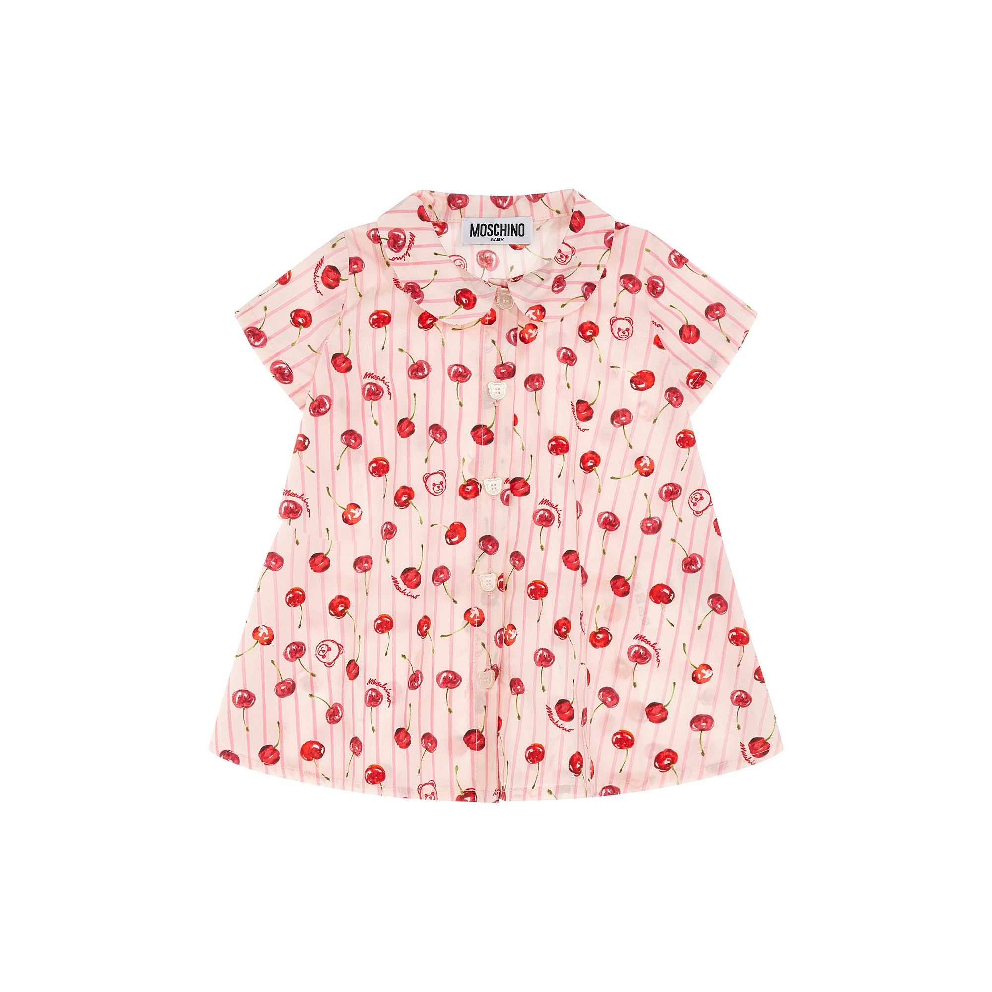 Moschino-Baby Girls Dress Rose Cherries Bear