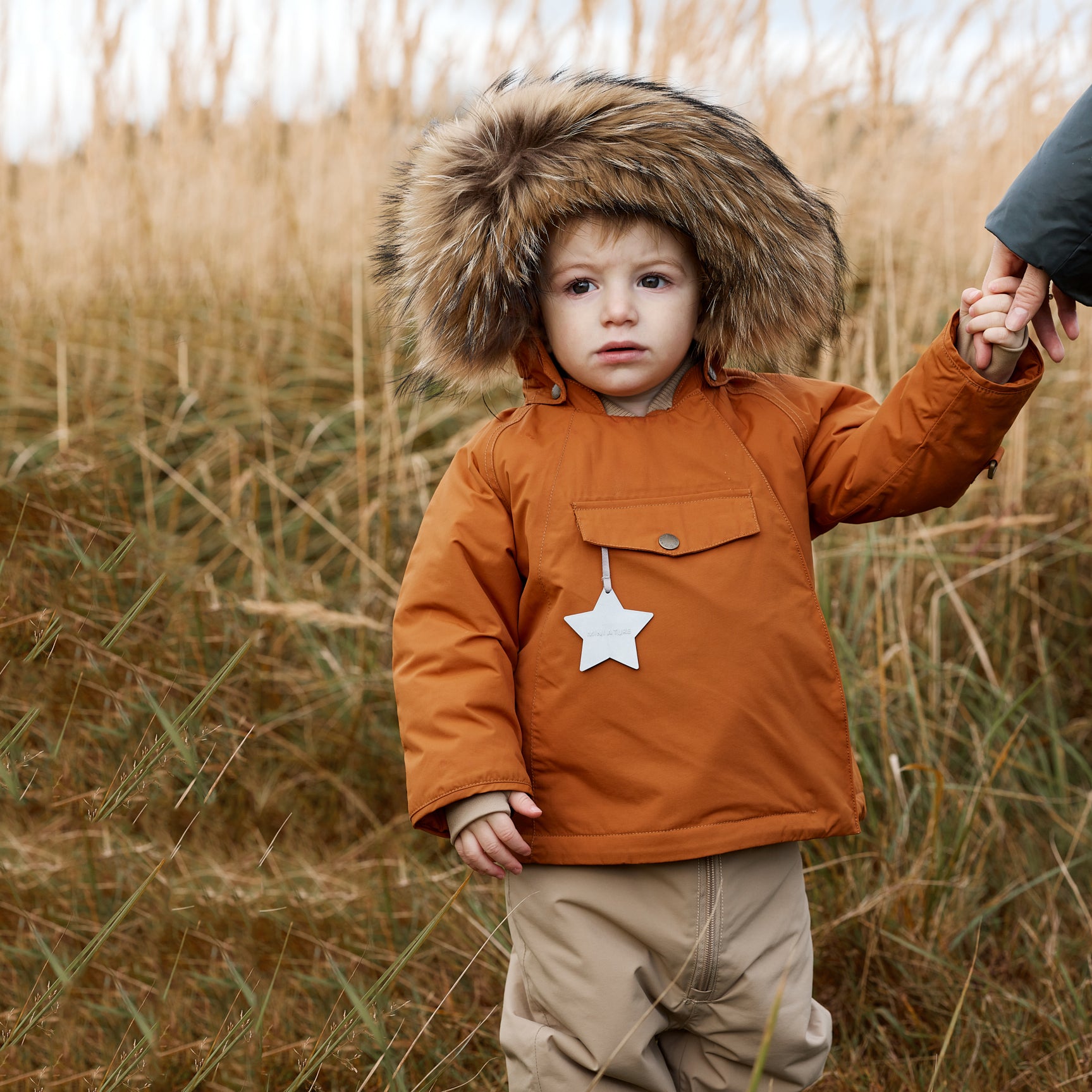 Mini A Ture-MATWANG fleece lined winter jacket fur. GRS Leather brown