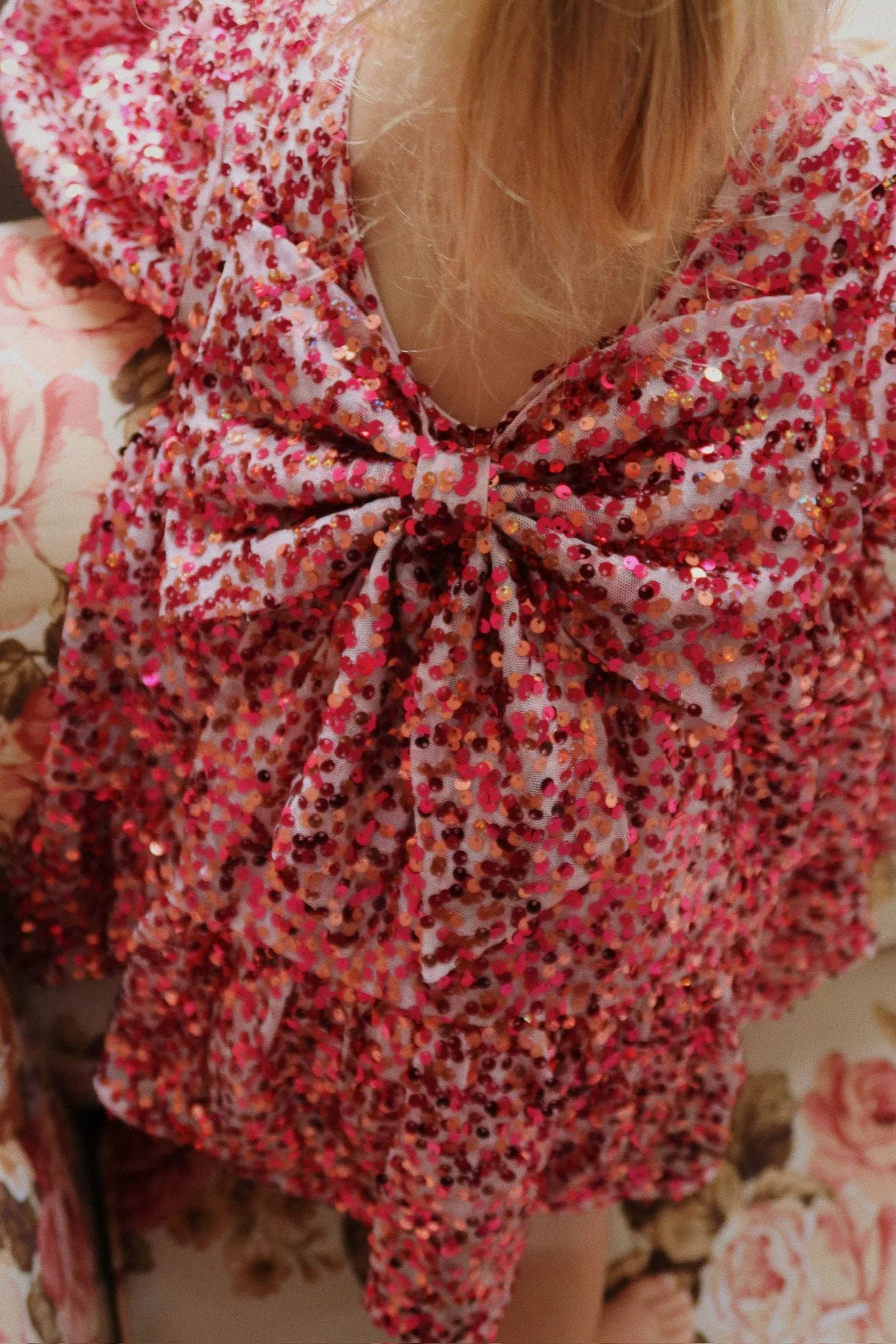 Konges Sløjd-Lila Sequins Bow Dress Sparkling Sangria