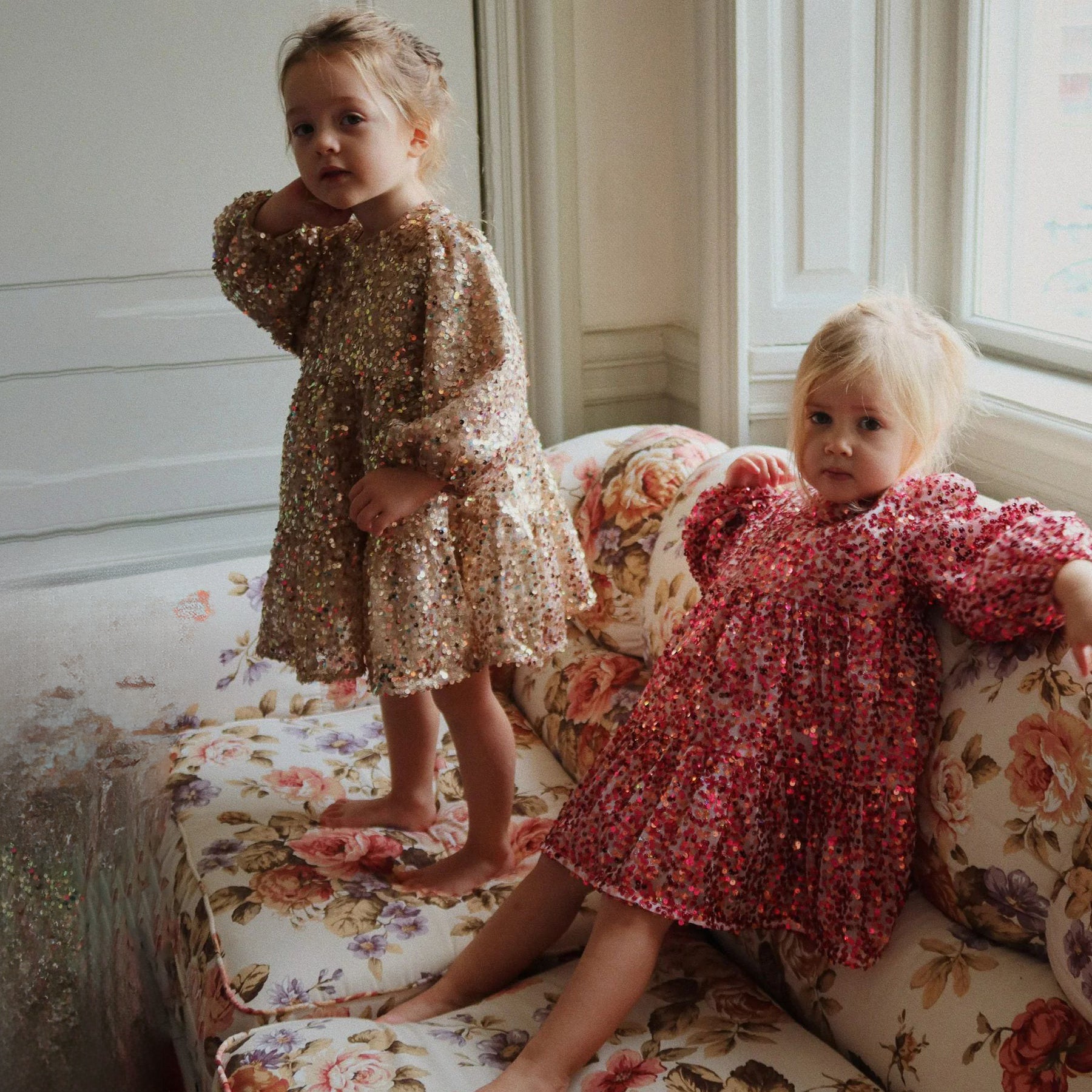 Konges Sløjd-Lila Sequins Bow Dress Sparkling Sangria