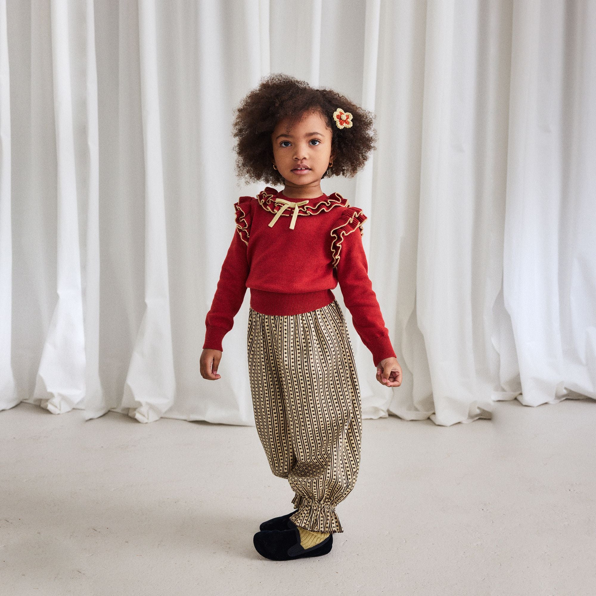 Misha & Puff-Long Sleeve Cotswolds Ondine Top Garnet