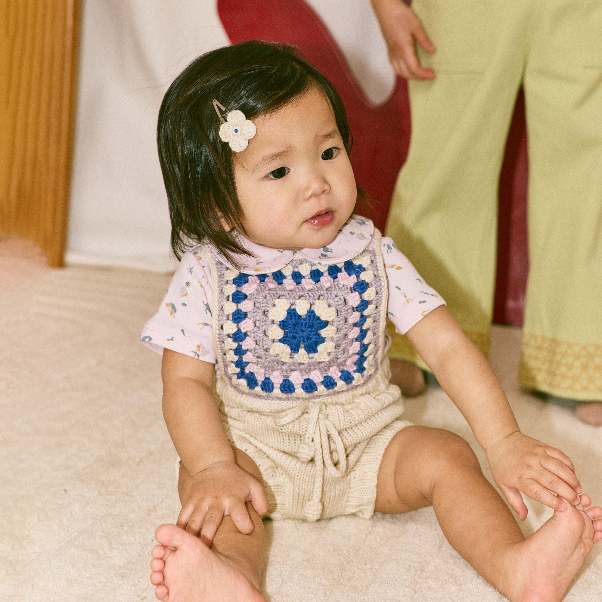 Misha & Puff-Baby Lake House Romper Marzipan