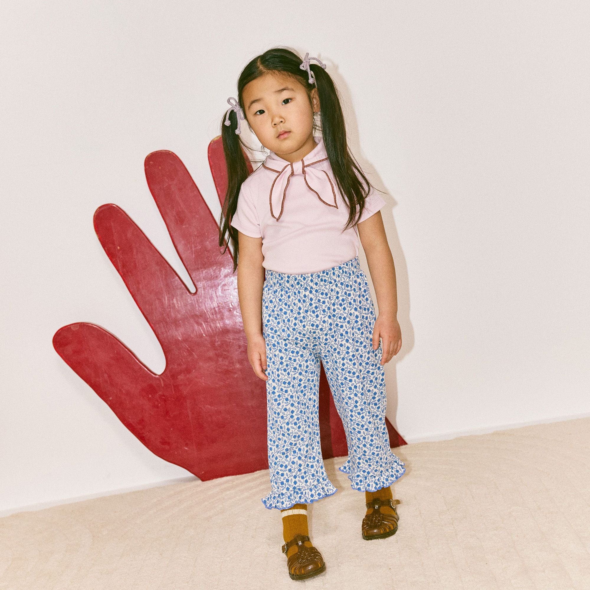 Misha & Puff-Girls Ruffle Pedal Pusher Blue Ribbon Lisse Fields