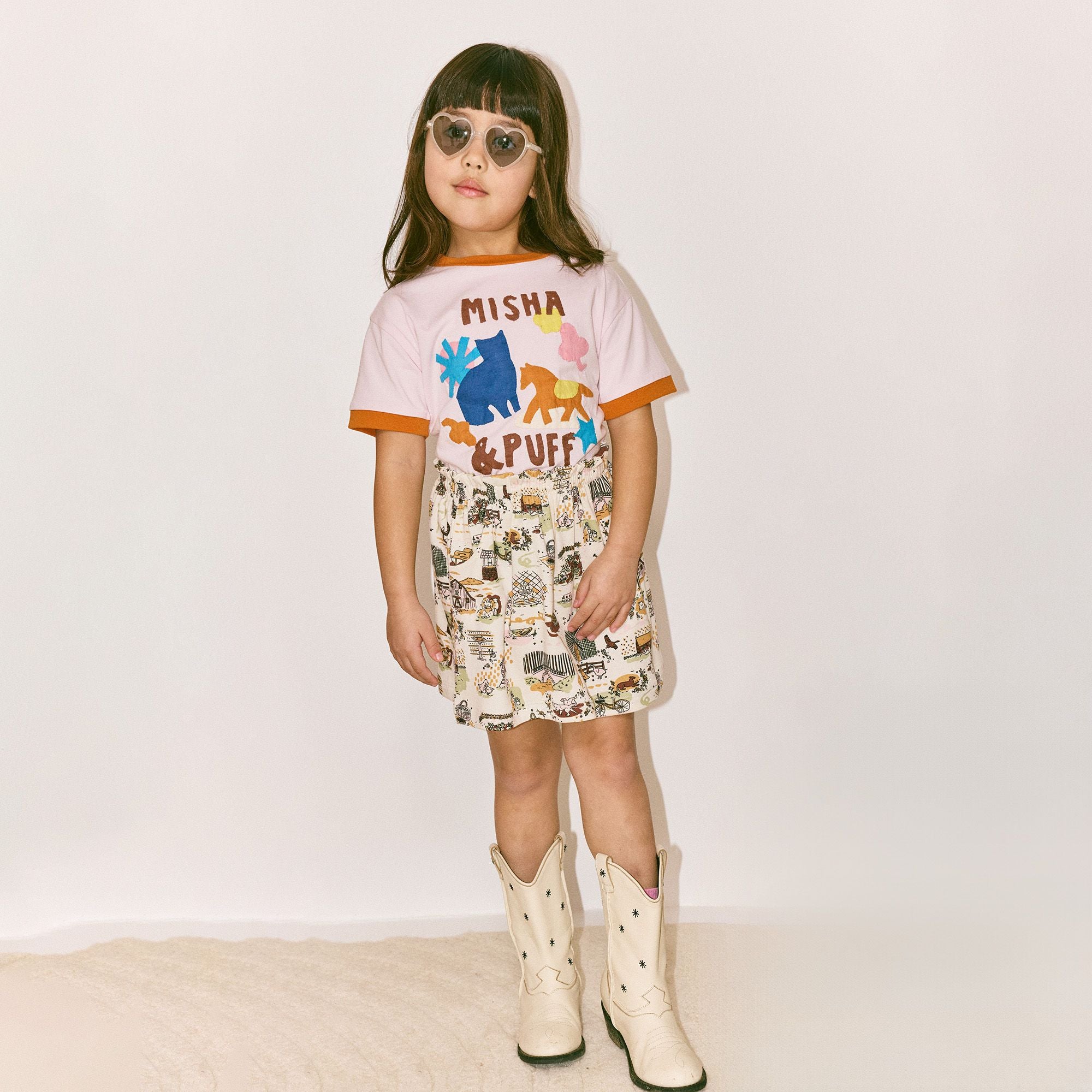 Misha & Puff-Girls Pasture Applique Tee Aura