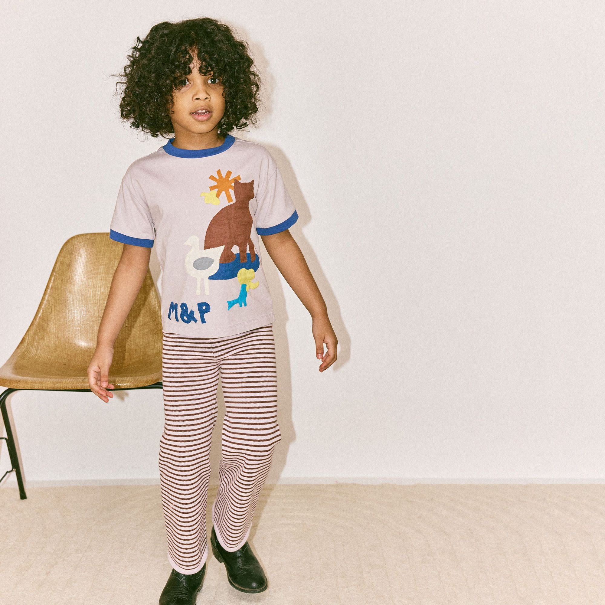 Misha & Puff-Kids Farm Applique Tee Mist
