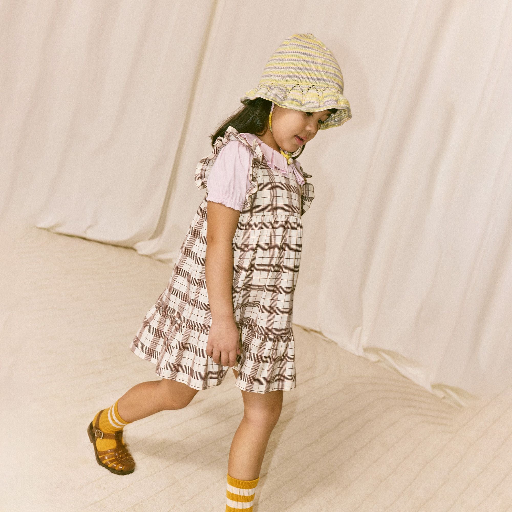 Misha & Puff-Girls Ruffle Sleeve Dress Cola Piazza