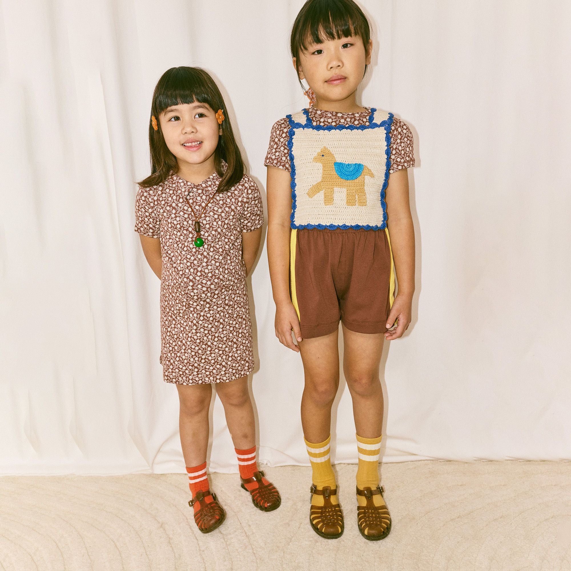 Misha & Puff-Girls Crochet Horse Top Marzipan