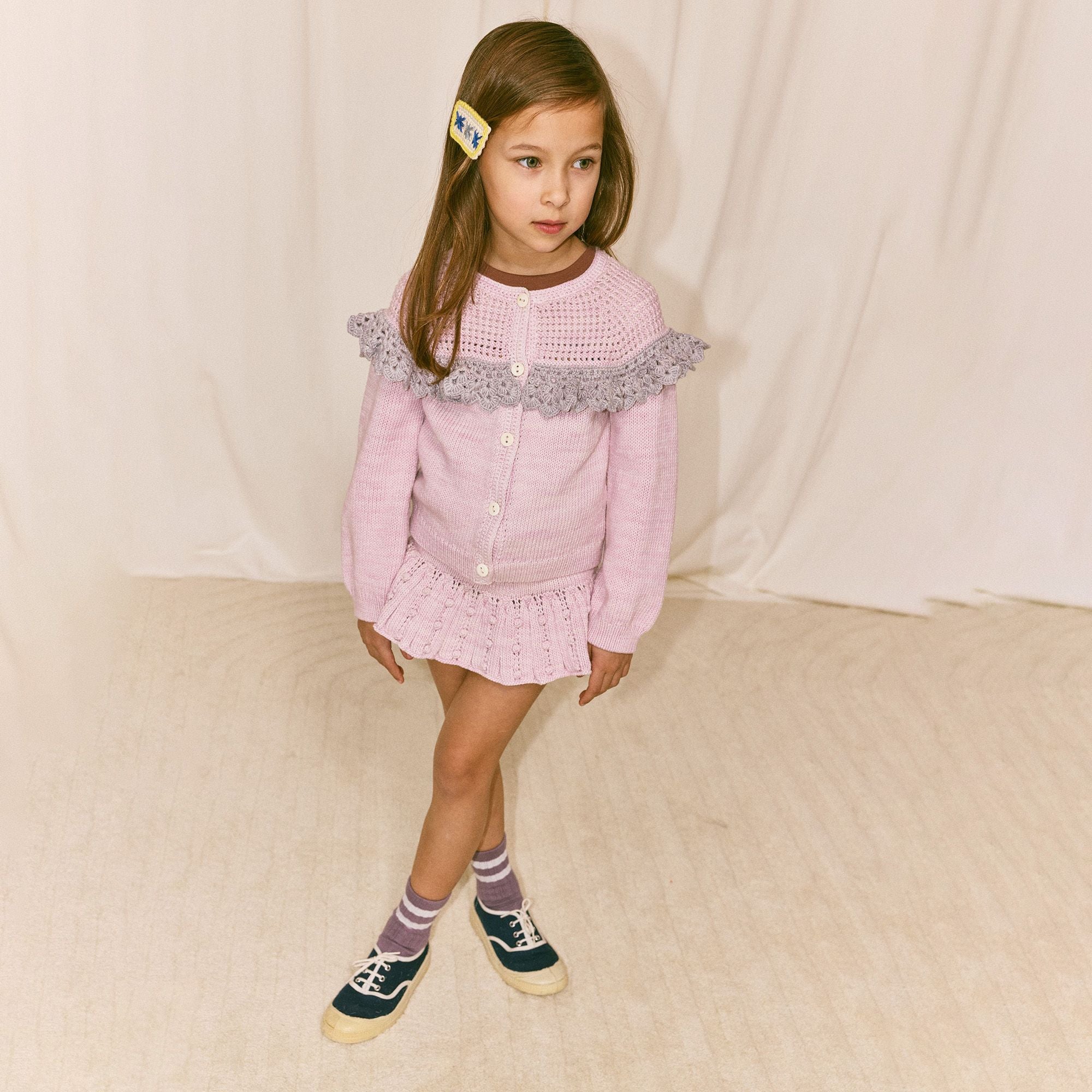 Misha & Puff-Girls Crochet Joya Cardigan Aura