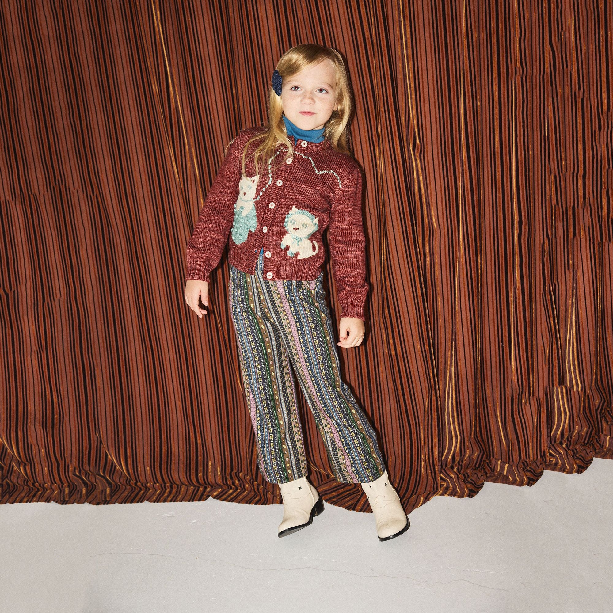 Misha & Puff-Three Little Kittens Cardigan Madder Root