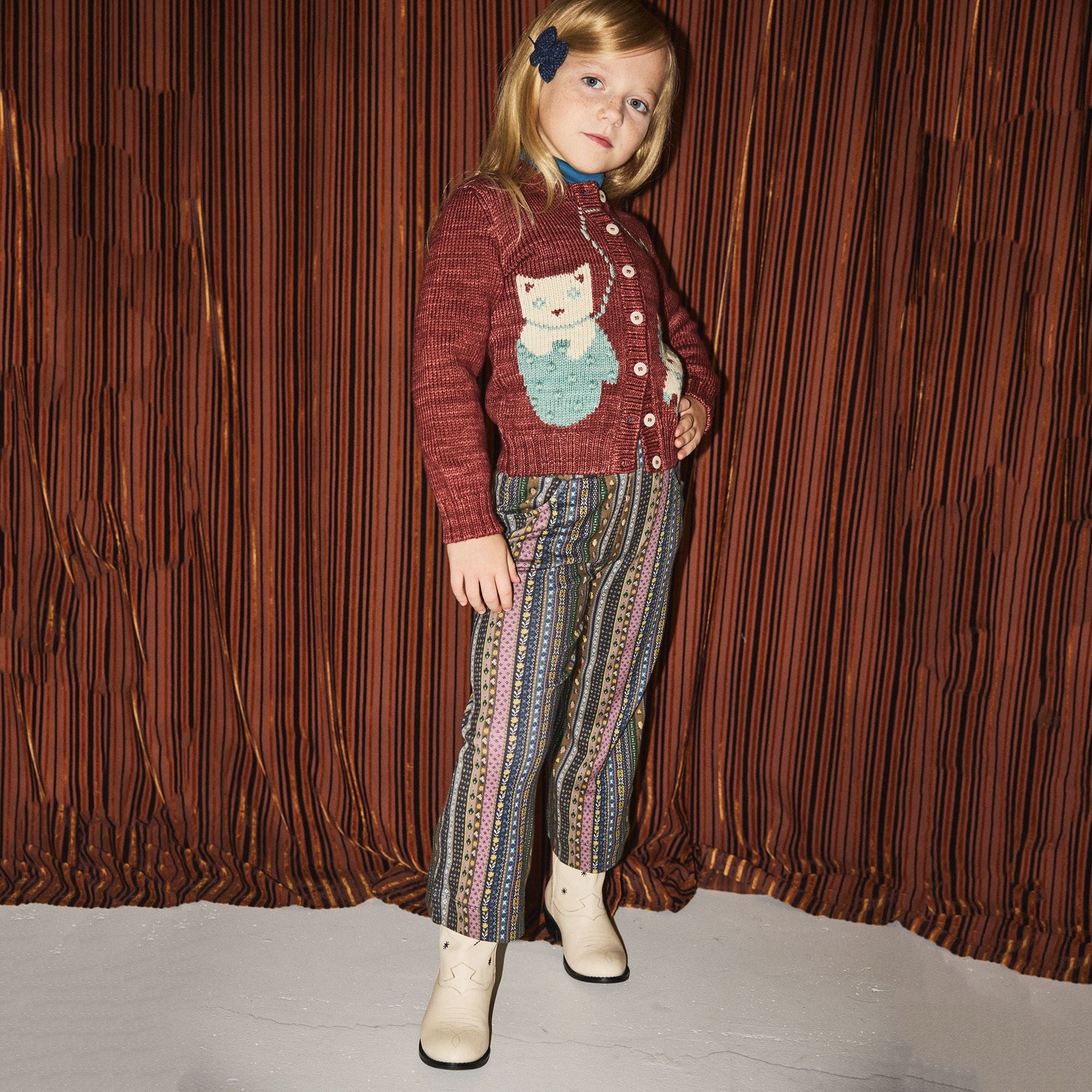 Misha & Puff-Three Little Kittens Cardigan Madder Root