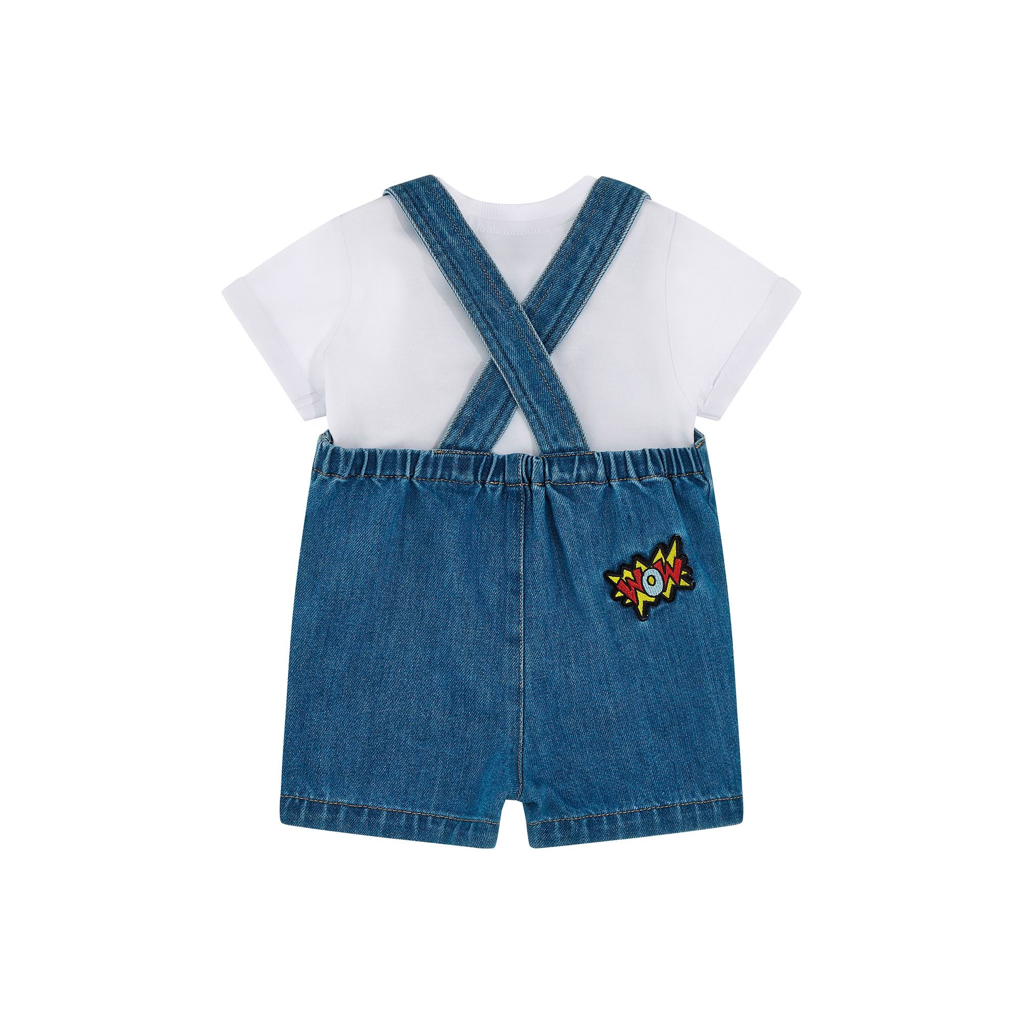 Moschino-Baby Boys T-Shirt + Dungarees Dream Blue
