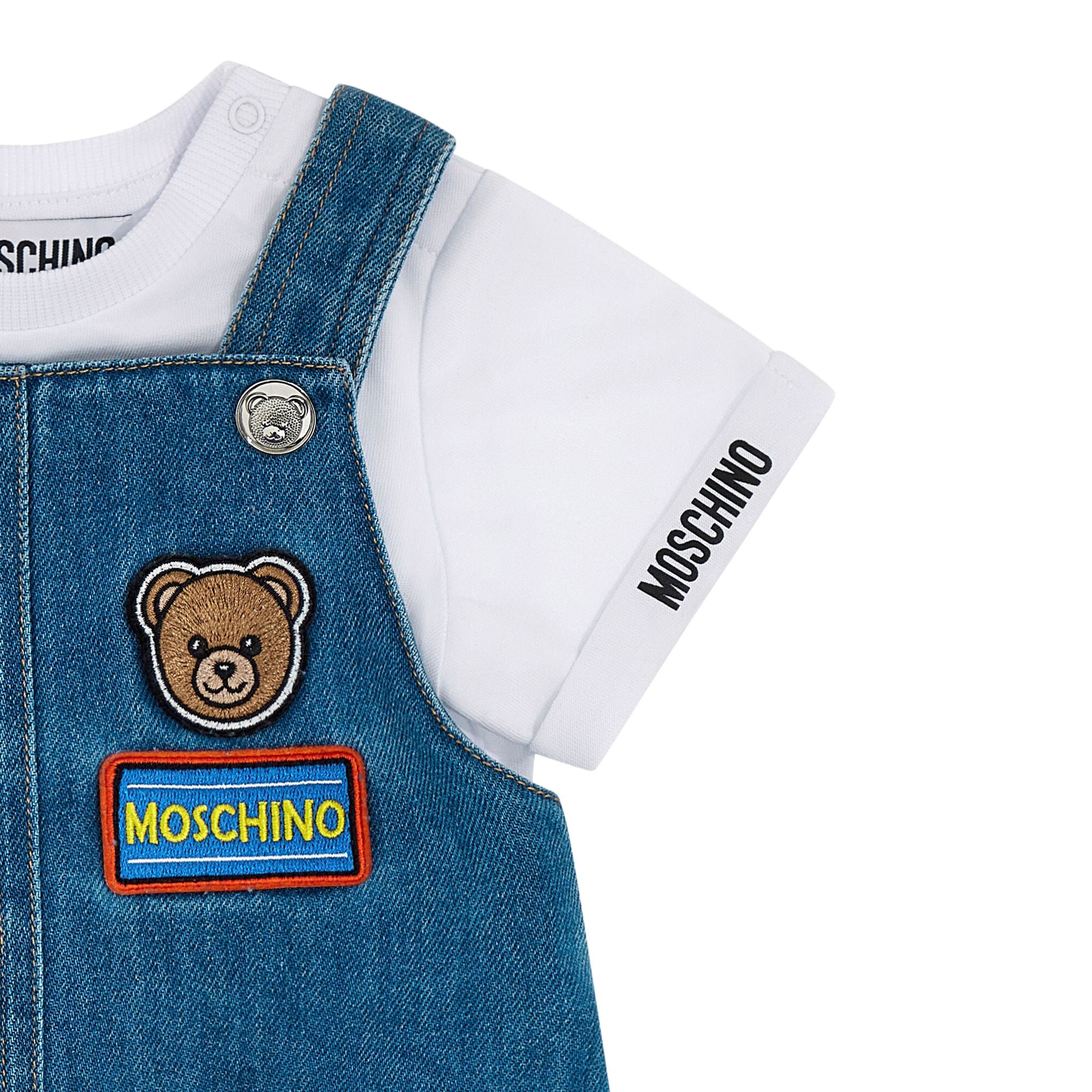 Moschino-Baby Boys T-Shirt + Dungarees Dream Blue