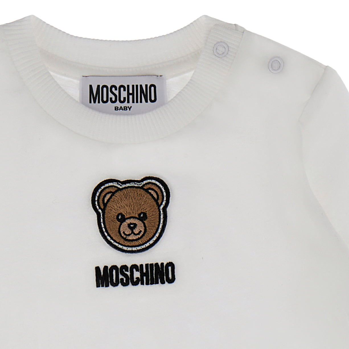 Moschino-Baby T-Shirt+Trousers Set White/Bear Brown