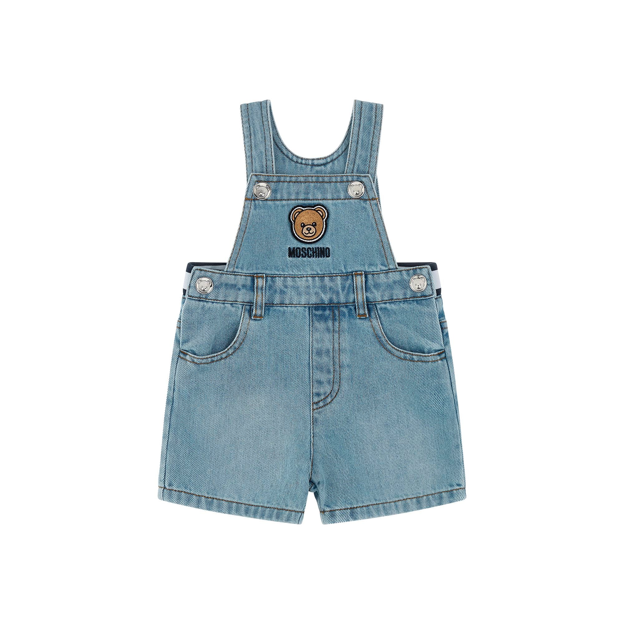 Moschino-Baby Dungarees Stone Blue