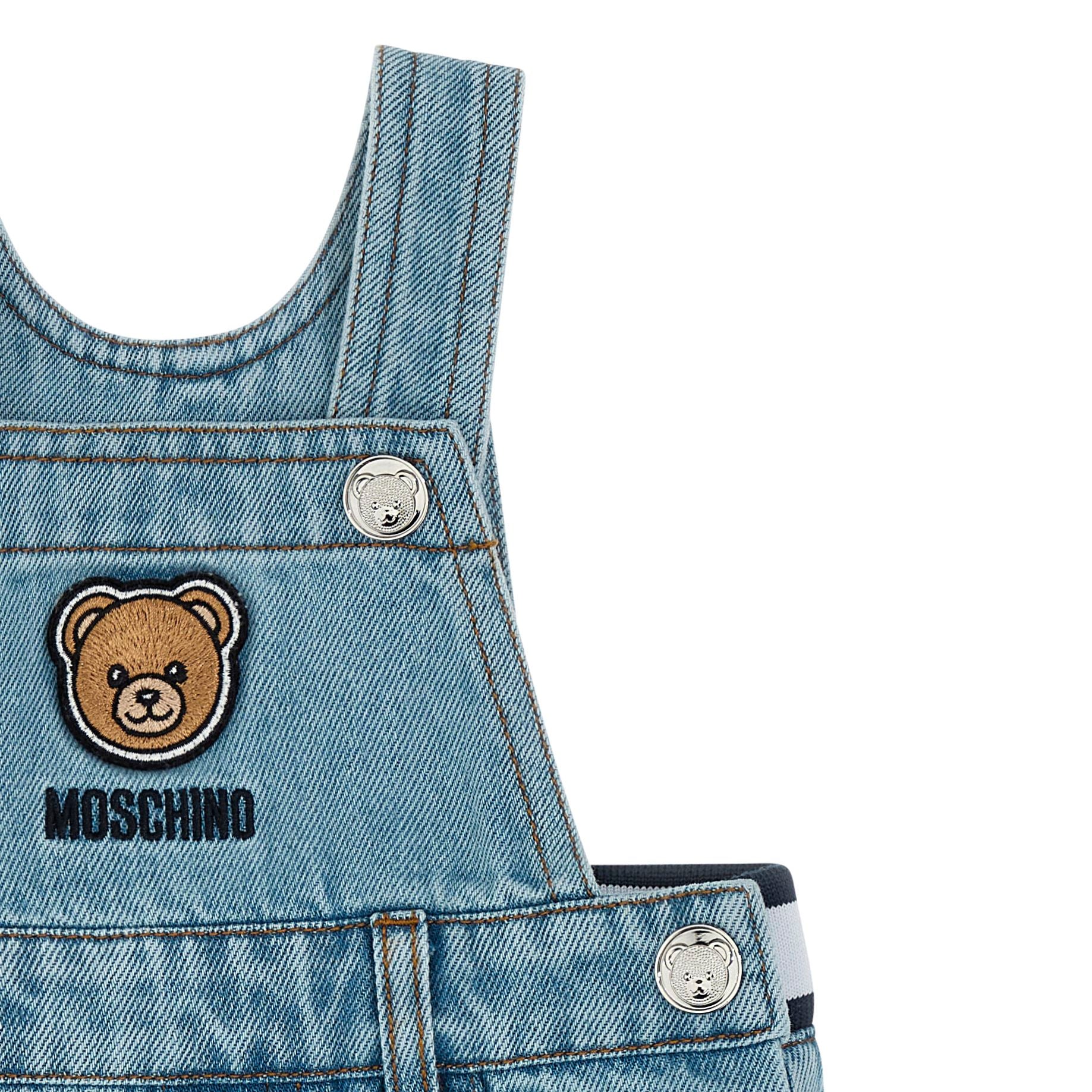 Moschino-Baby Dungarees Stone Blue