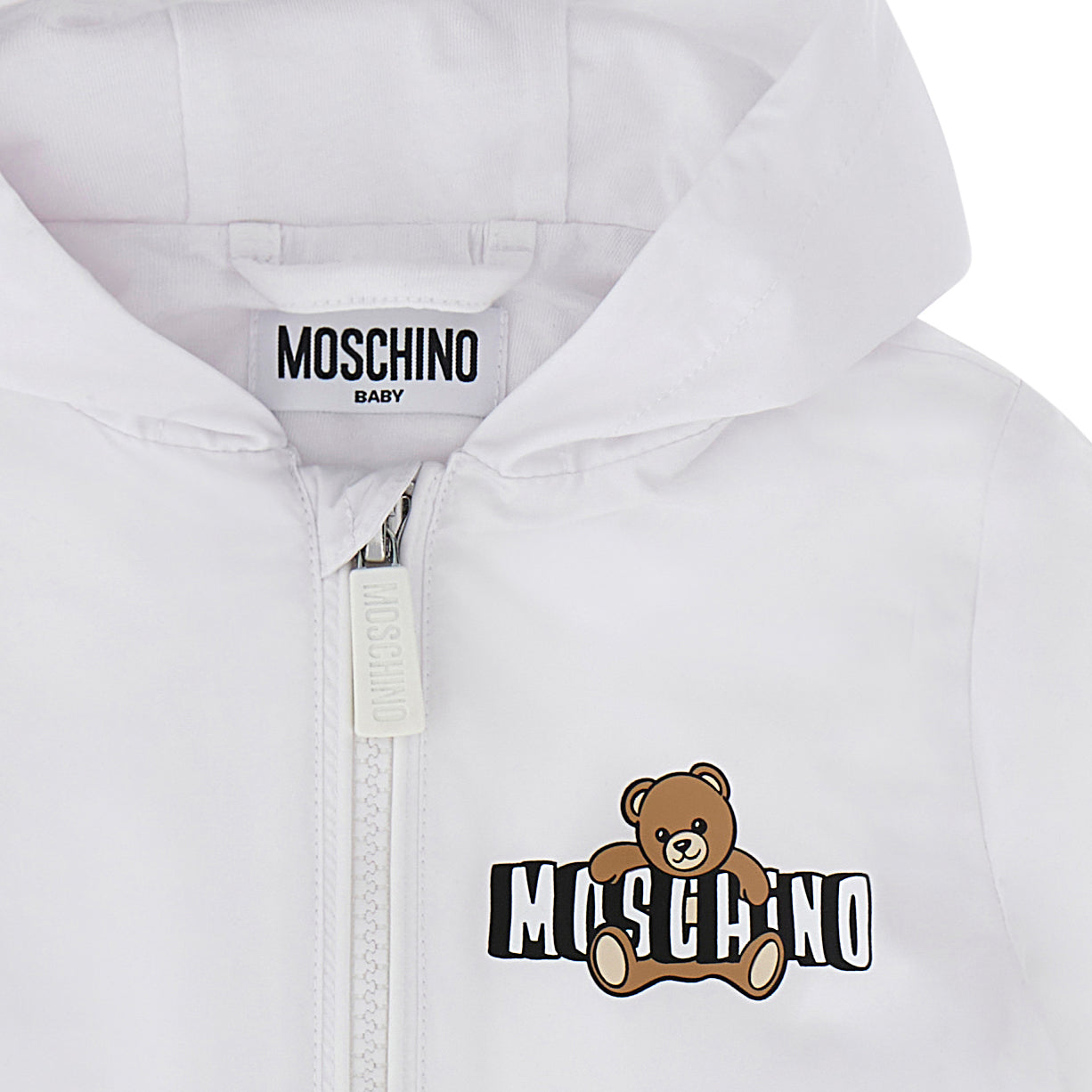 Moschino-Baby Hooded Jacket Optical White