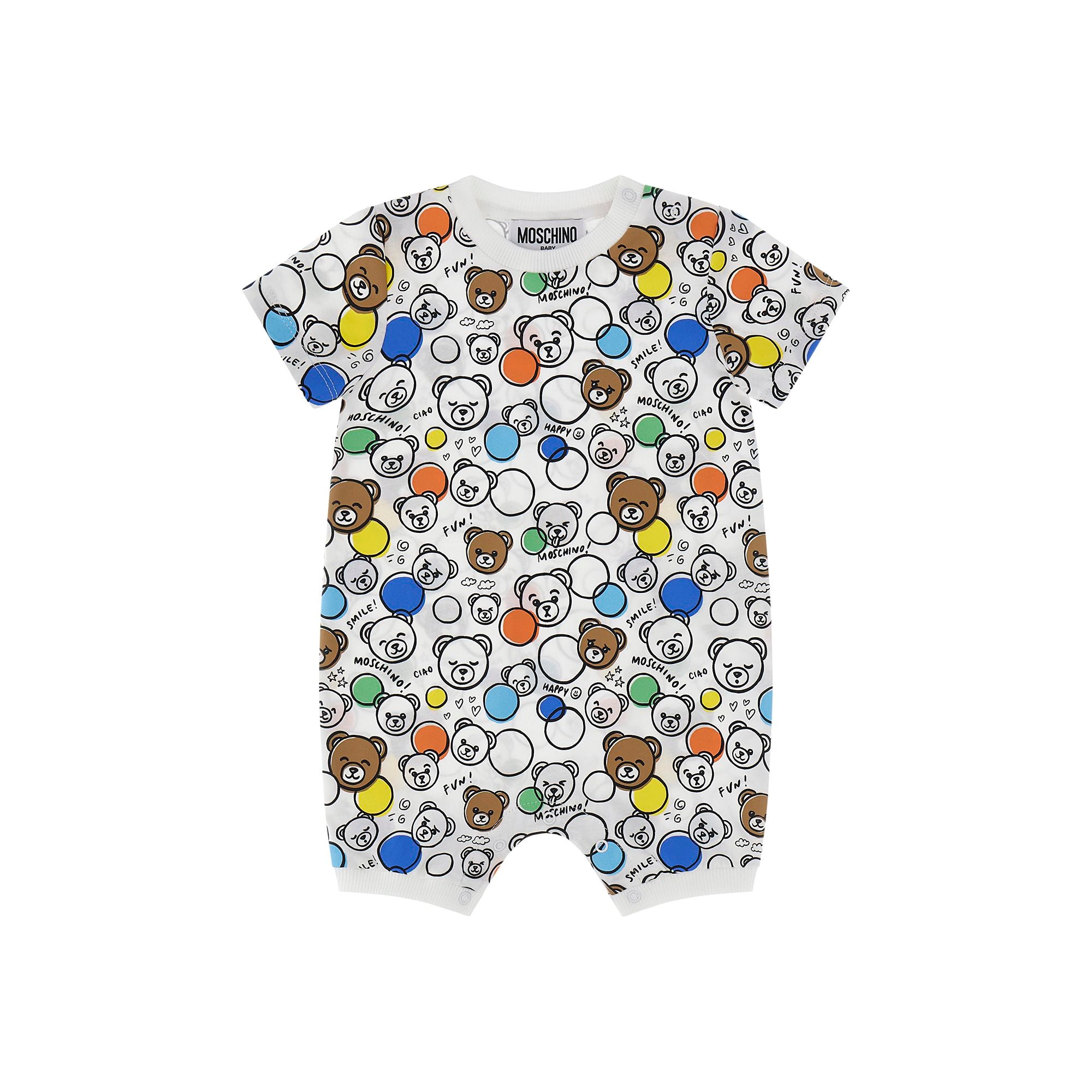 Moschino-Baby Romper Addition White Smile&Bubble