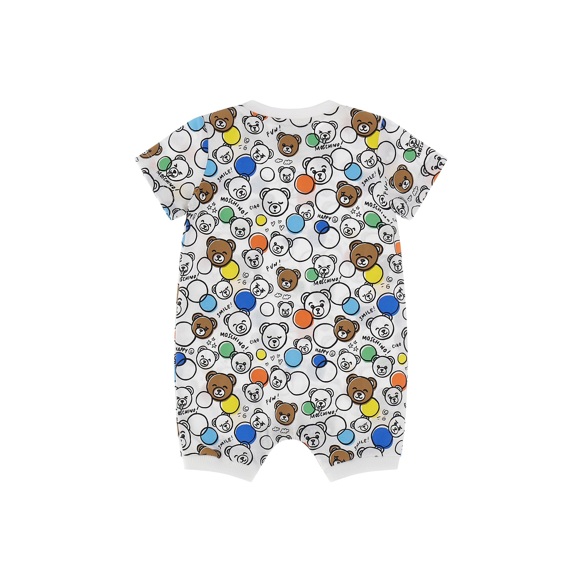 Moschino-Baby Romper Addition White Smile&Bubble