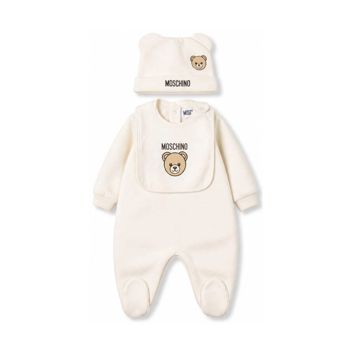 Moschino-Baby Ls Hat And Bib Gift Set W Bear Cloud